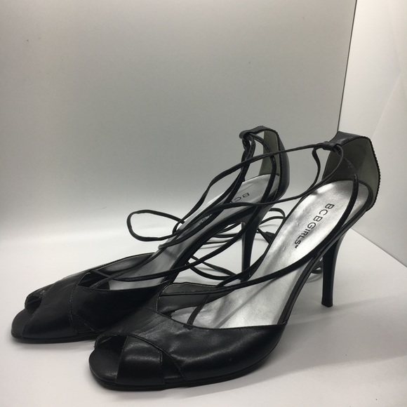 BCBGirls Black Peeptoe Heels - Picture 4 of 7
